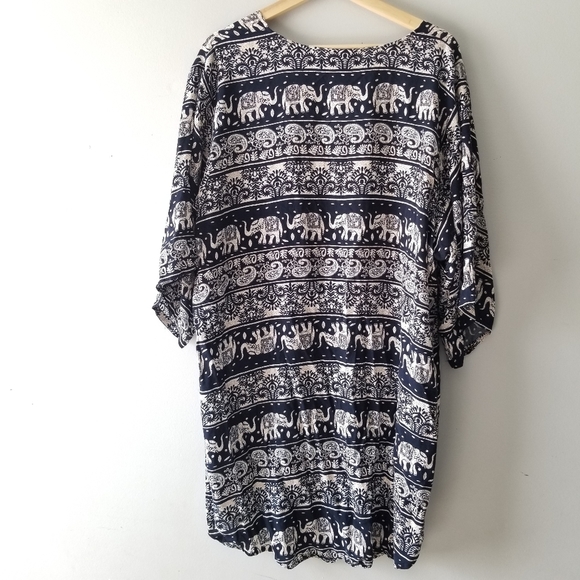 Persun Elephant Print Kimono Cover Up XL - Picture 7 of 8